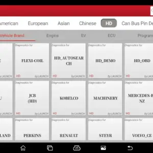 menu LAUNCH X431 PRO3S+ SMARTLINK HD