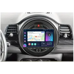 auto rádio android instalado no tablier do mini cooper