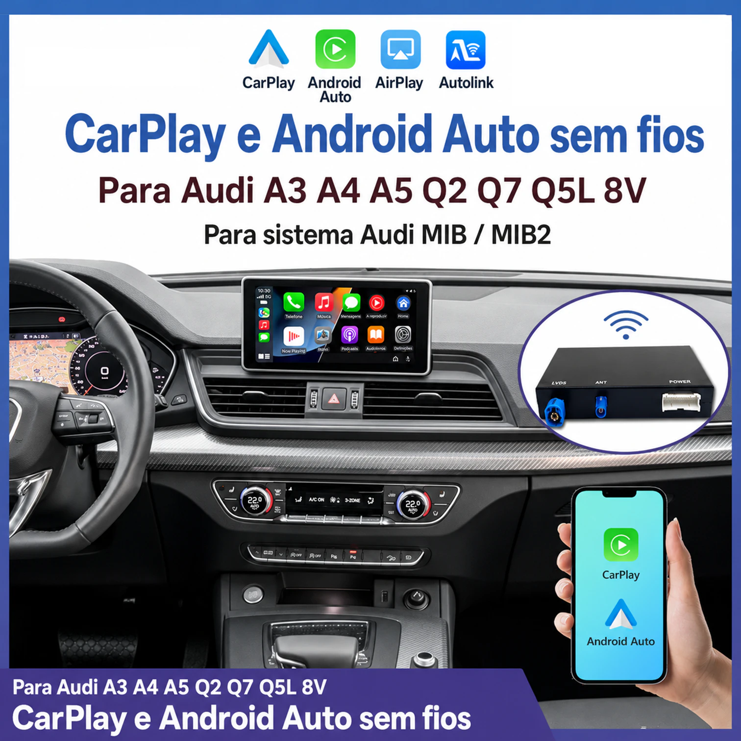 Audi-A4L-A5-S5-Q5L-Q7-carplay-amdroid-playtek-008 caixa carplay para audi