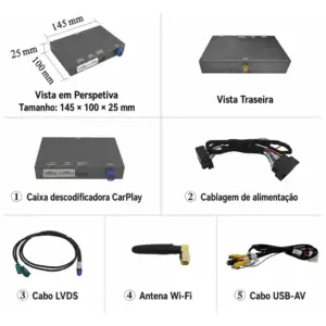 Módulo Wireless CarPlay Android Auto BONROAD para Audi A4L A5 S5 Q5L Q7