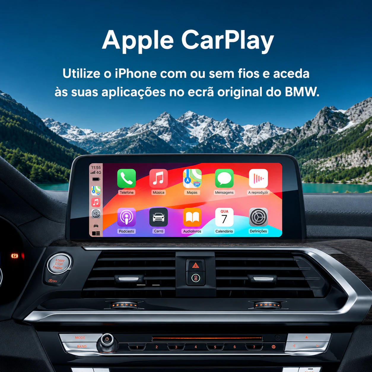 apple-carplay-bmw-nbt Ecrã BMW NBT com Apple CarPlay ativo