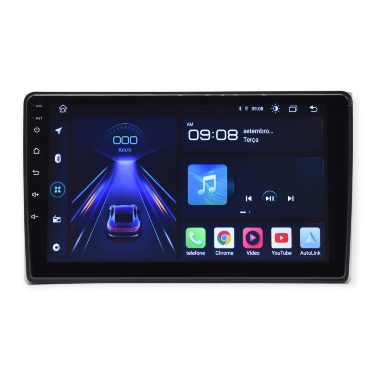 rádio 2 din android de 9 polegadas para audi a4 - playtek