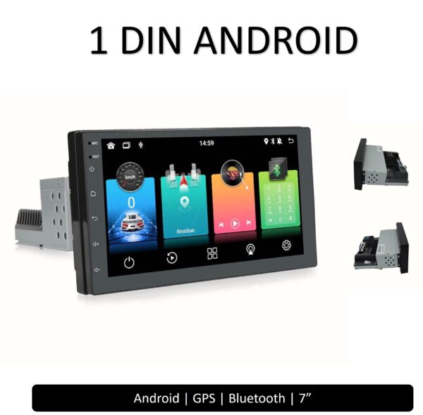 Auto Rádio Android de 1 DIN com 7 polegadas Universal