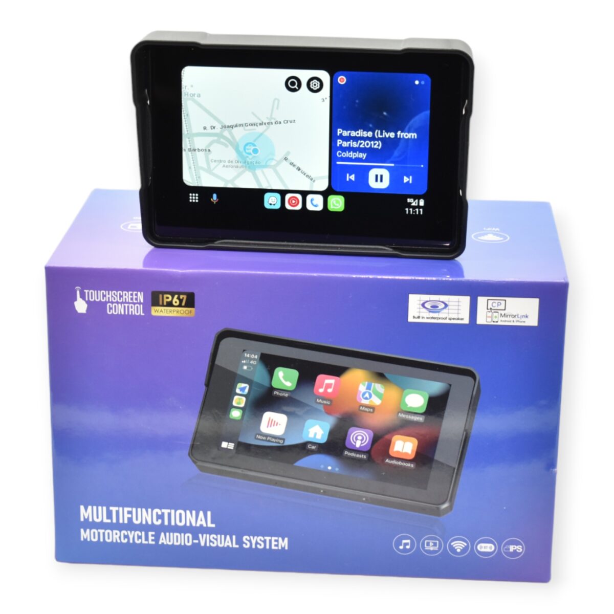 ecrã carplay com caixa