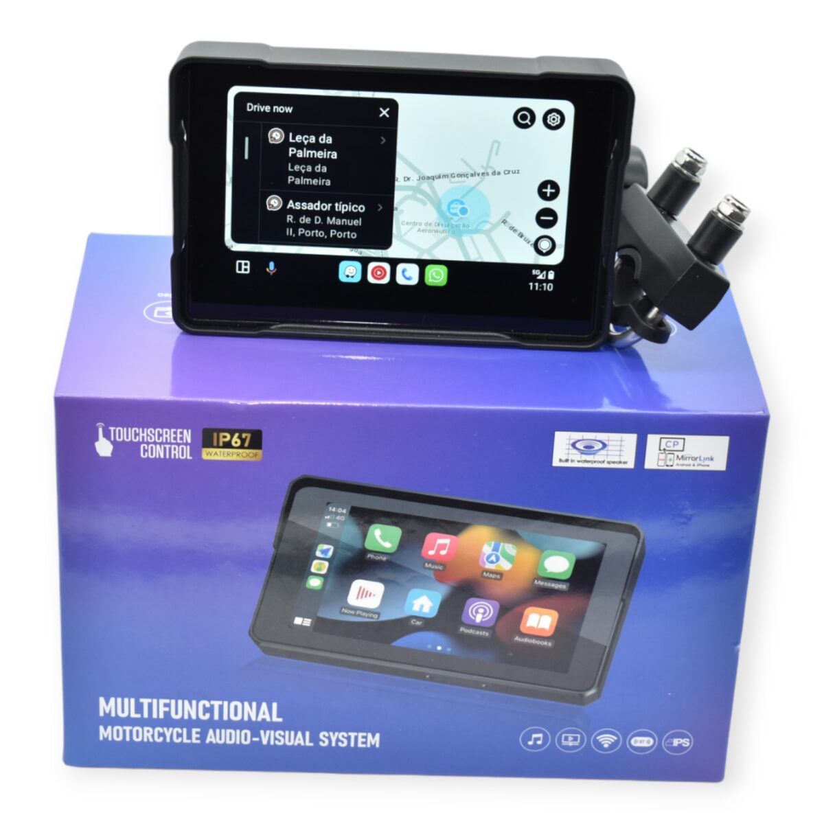 Ecrã Tátil CarPlay e Android Auto Sem Fios para Moto à prova de Chuva – Carplay Mota — imagem 8