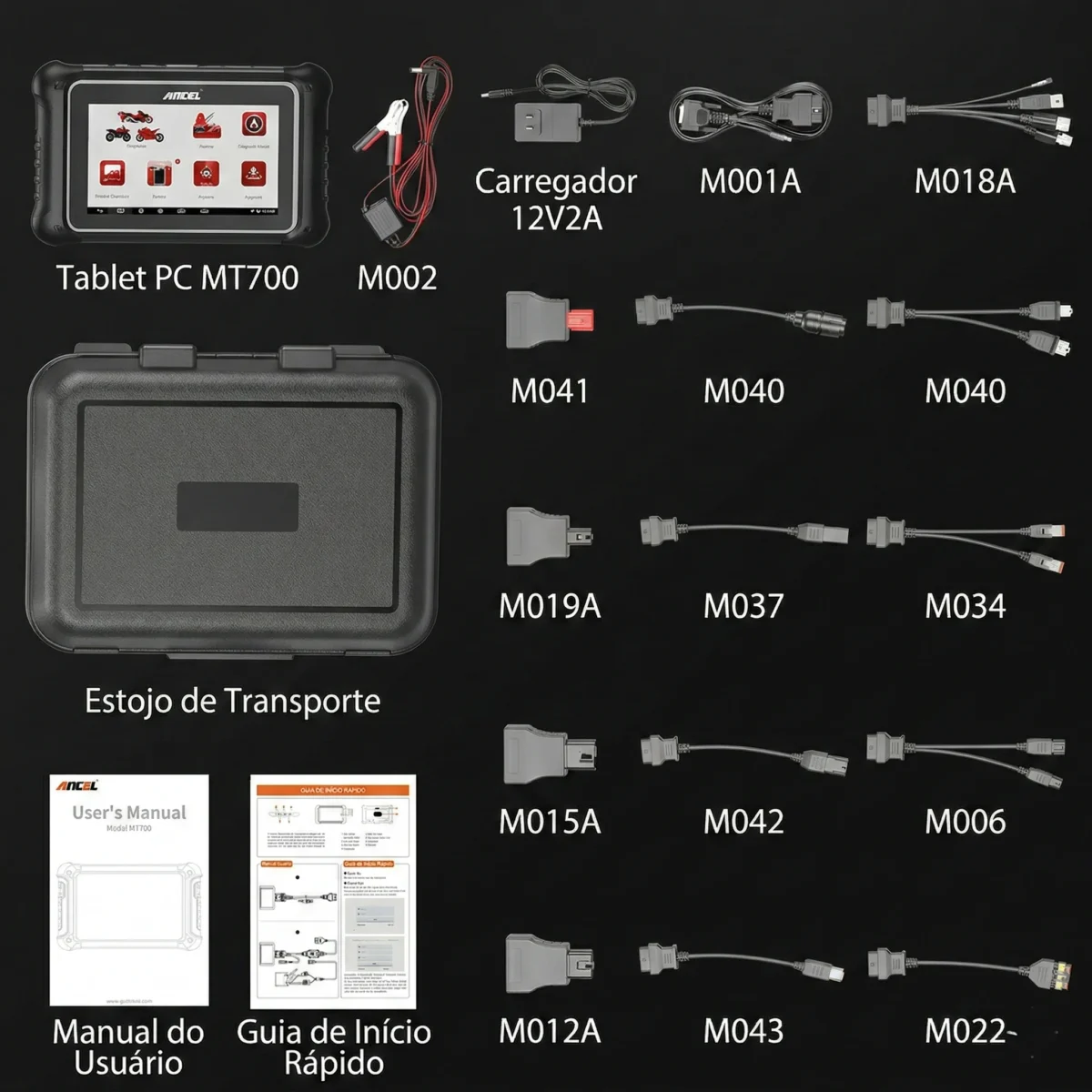 kit de cabos obd ancel mt700