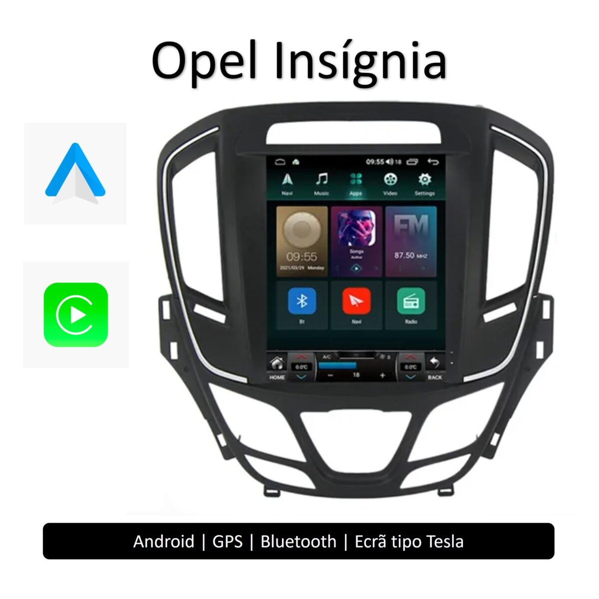 Opel Insignia 2014-2018 com Rádio Android Carplay instalado