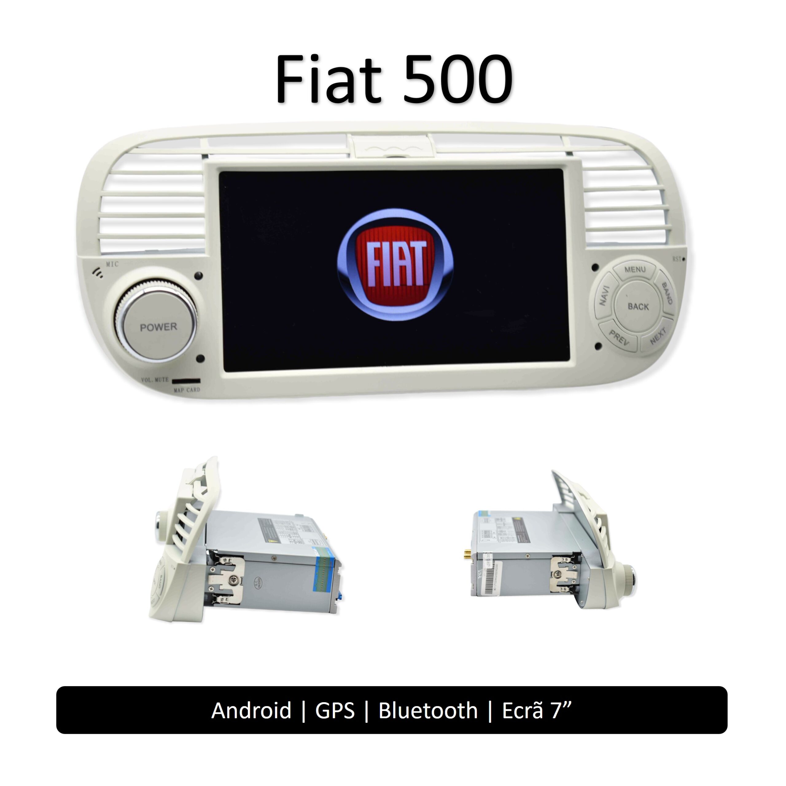 Fiat 500 Rádio 2 DIN Android para Fiat 500– GPS WIFI CarPlay
