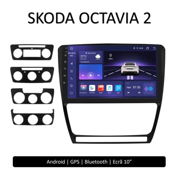 SKODA Octavia 2 A5 Auto rádio 2 DIN Android Premium: Conectividade e Navegação