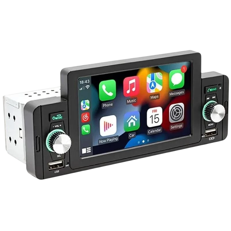 SWM 160C auto-rádio 1 DIN com CarPlay e ecrã de 5 polegadas