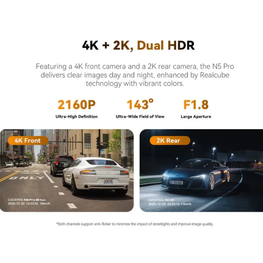 DDPAI N5 Pro Dashcam 4K + 2K – imagem 3