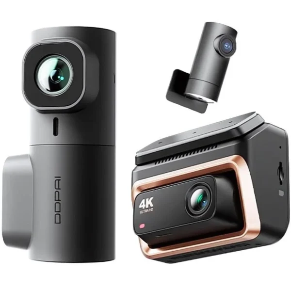 DDPAI Z60 Pro Three Dashcam 4K com 3 Câmaras – Câmara de Bordo Frontal, Traseira e Terceira Câmara 2K com GPS