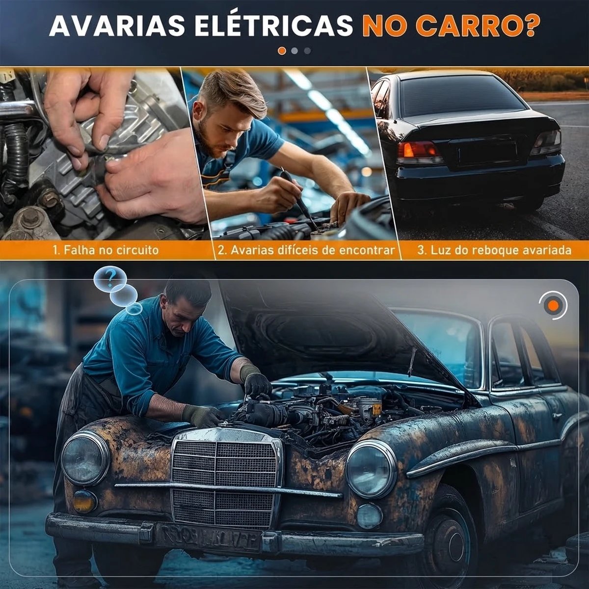 Ancel PB50 teste de resistência, díodos e continuidade