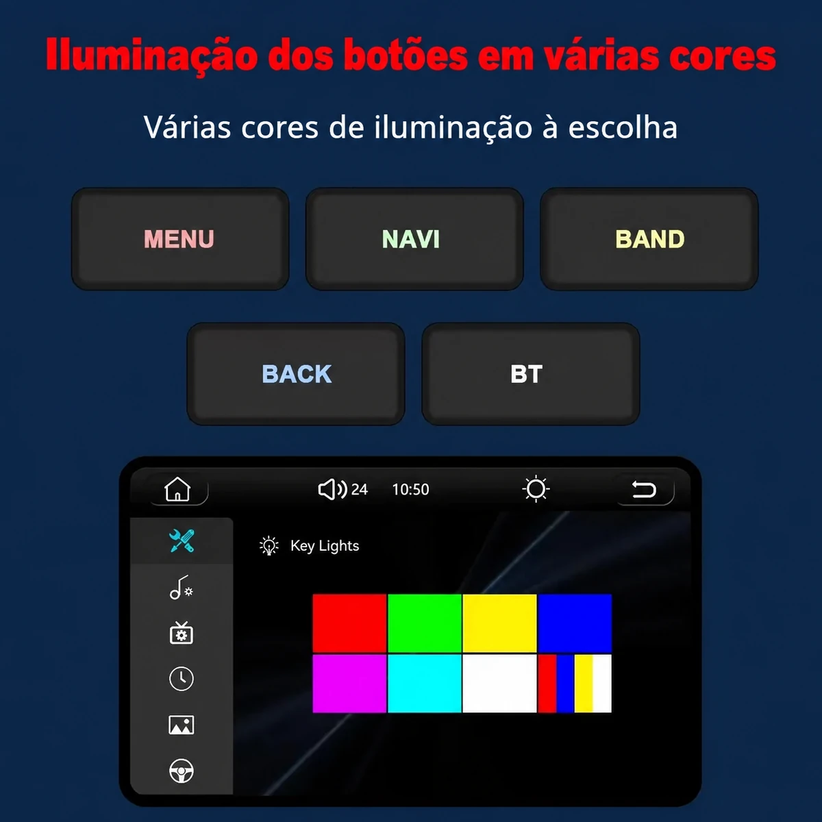 Rádio CarPlay Peugeot 206 com Bluetooth, rádio FM e DSP