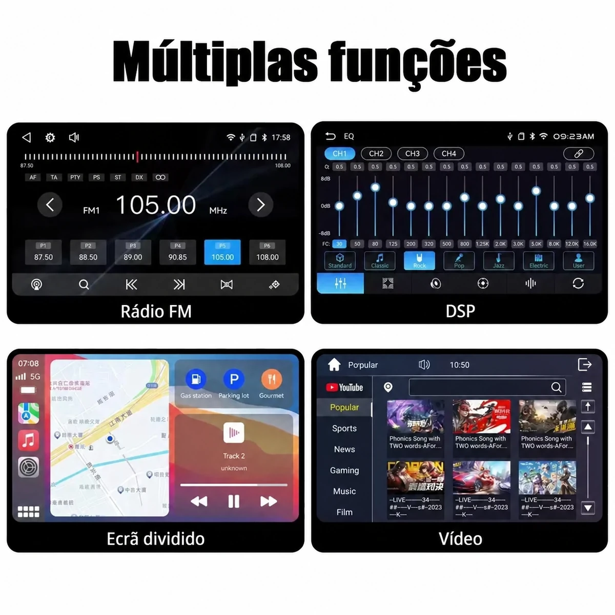 Rádio Peugeot 206 com câmara de marcha-atrás