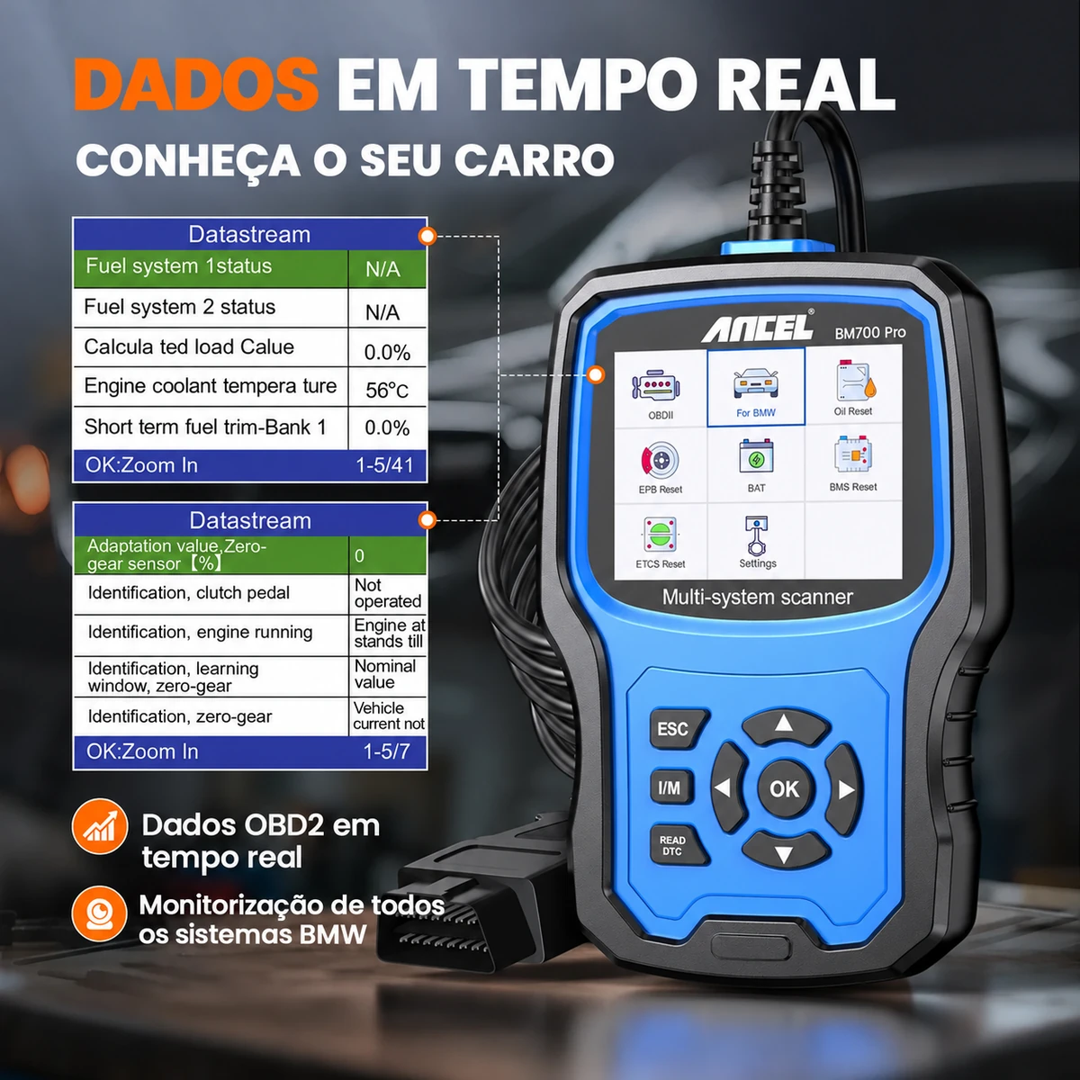Ancel BM700 PRO leitor OBD2 para a maioria dos automóveis