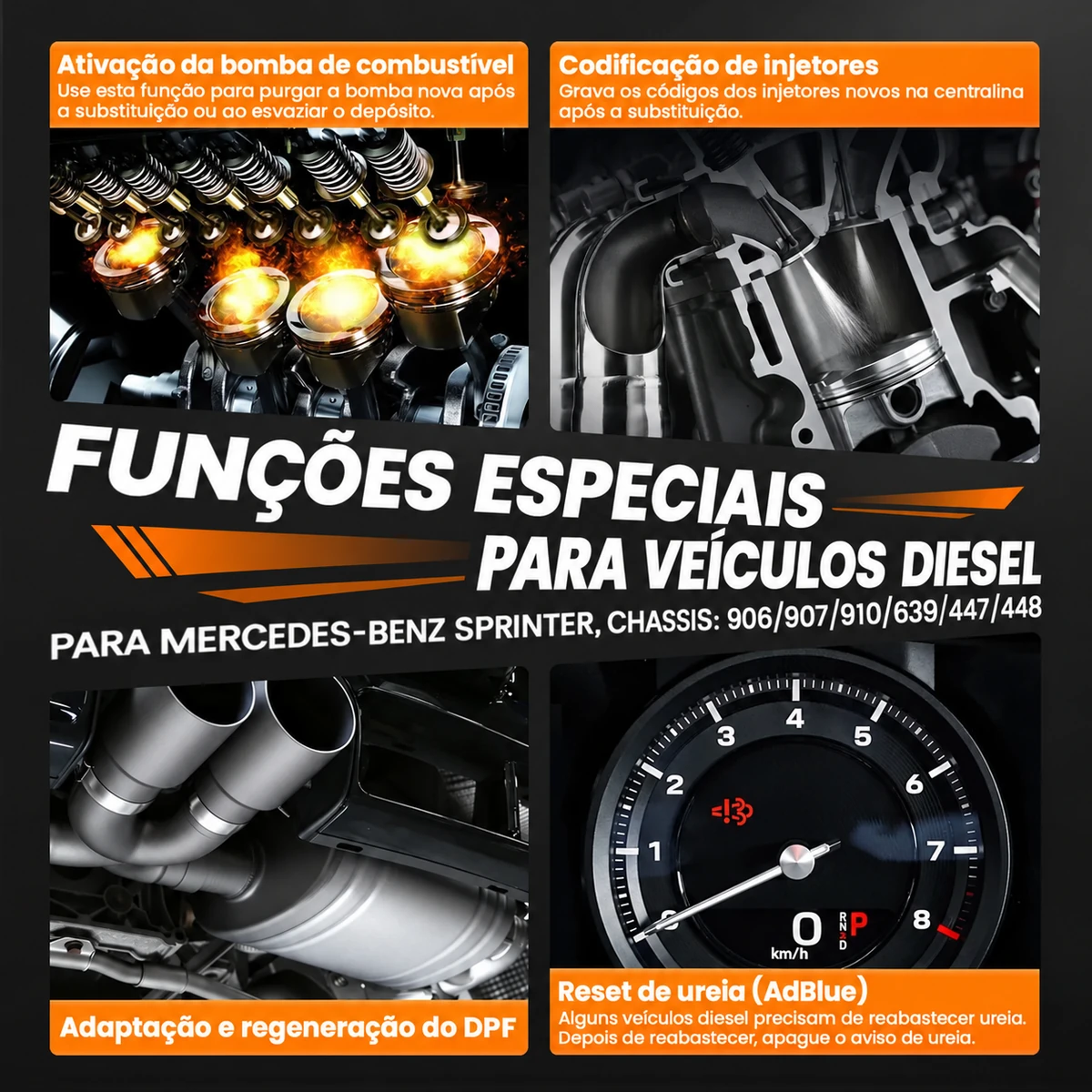 Ancel BZ700 regeneração do filtro de partículas e AdBlue