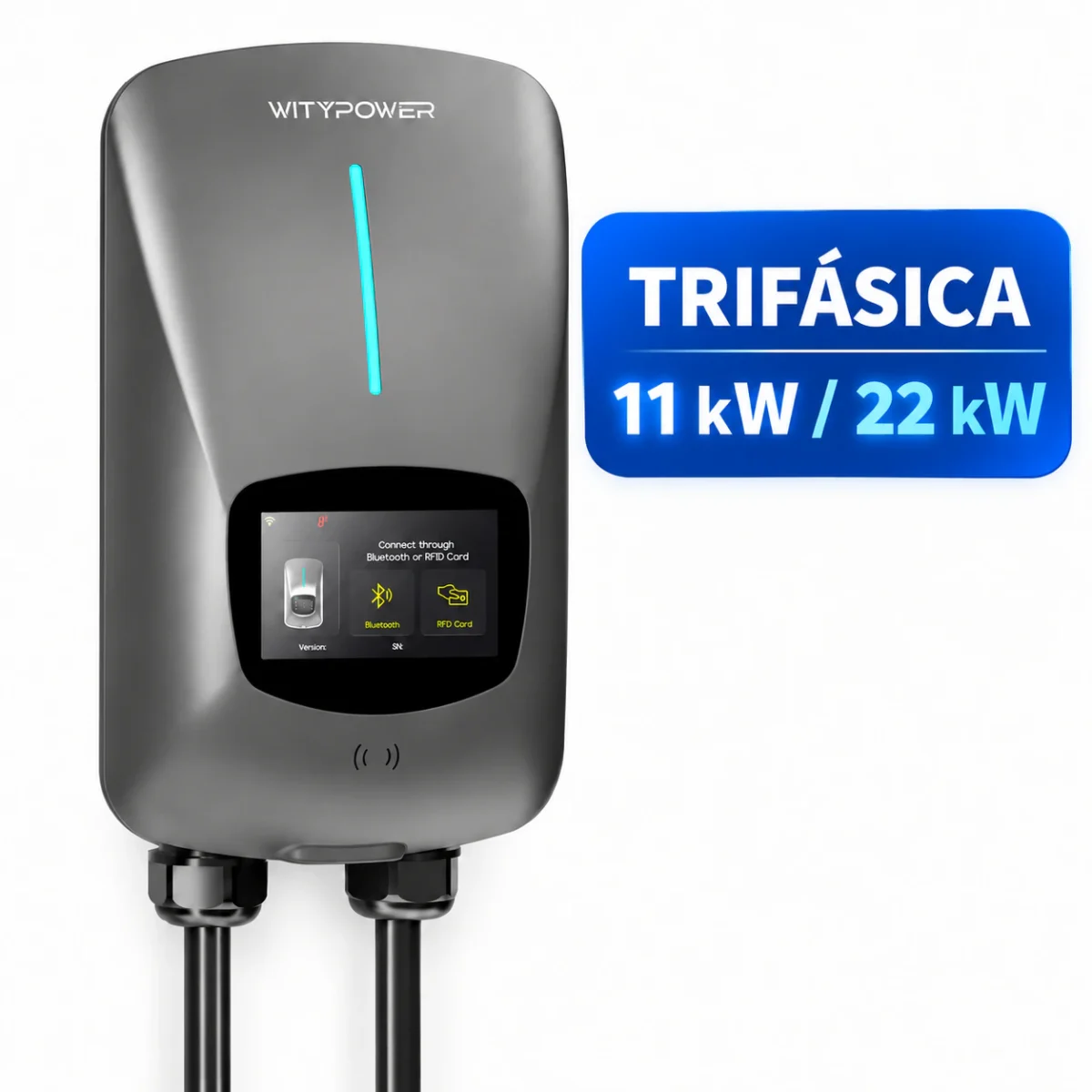 WityPower wallbox trifásica com DLB sem fios 11 kW e 22 kW Tipo 2
